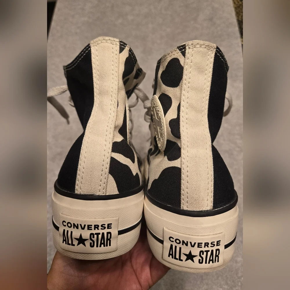 Chuck 70s Cow Print Black/White Converse Plataform Unisex Sz Men's 5 Women's 7
